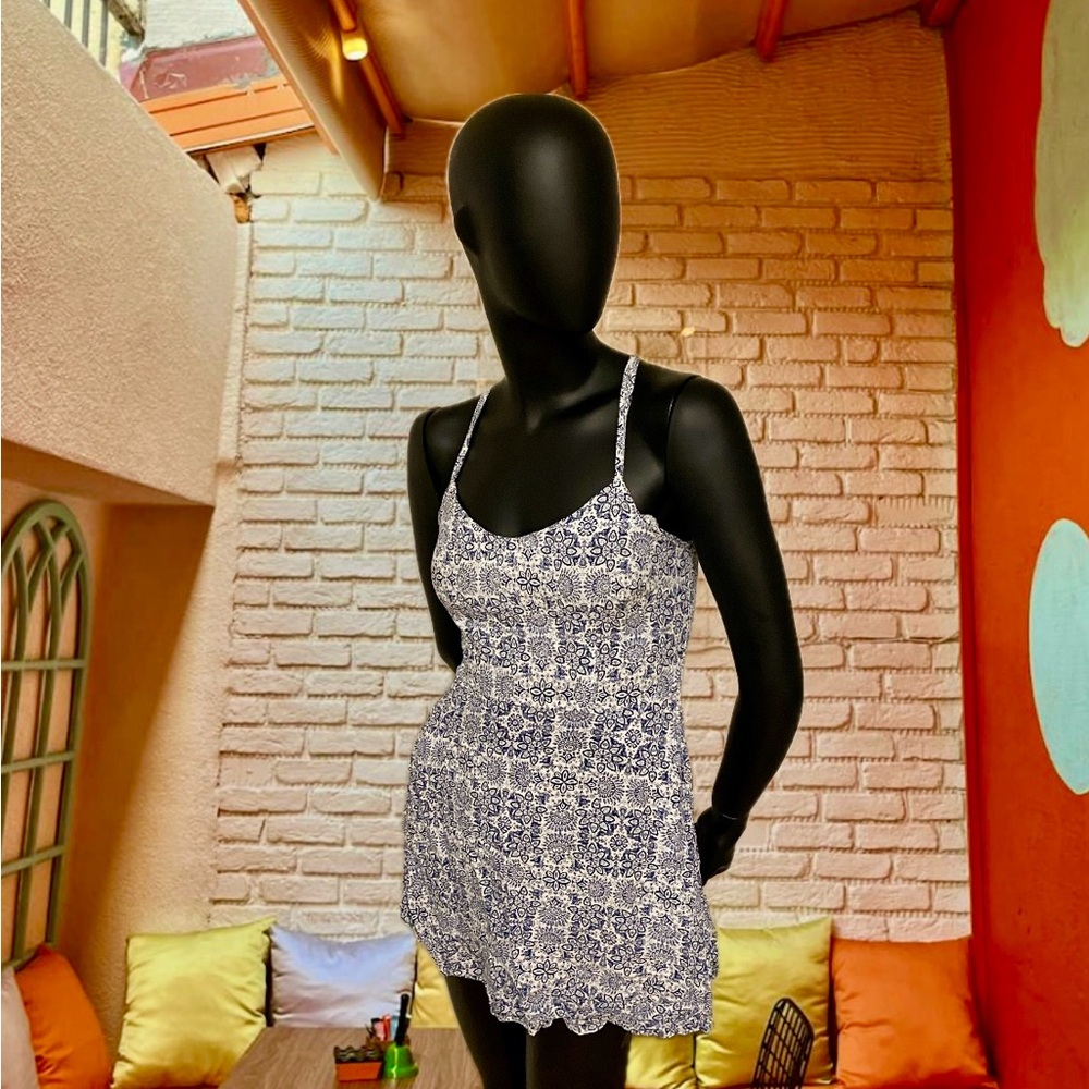 Abstract Printed Short Dress